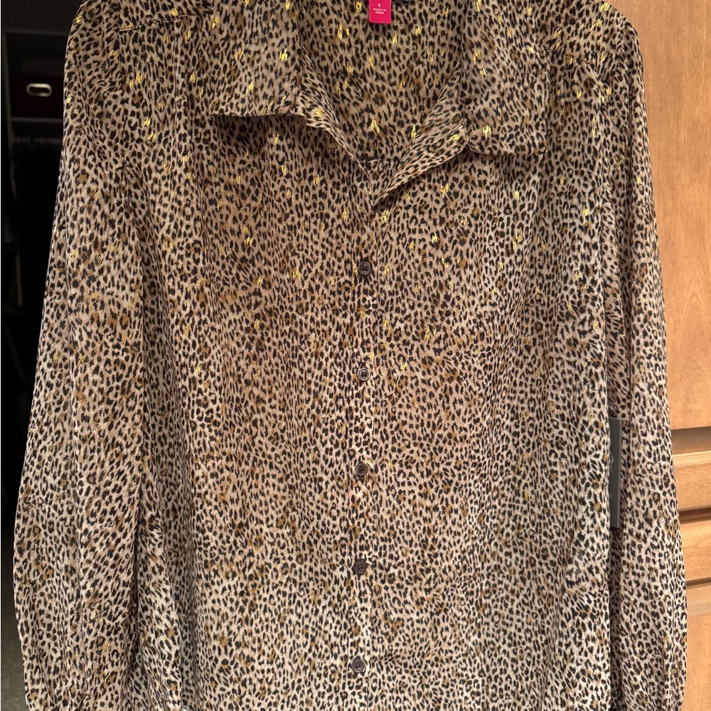 NWT Vince Camuto Animal Print Blouse Foxtrot Off The Grid